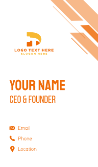 Orange Hammer Letter D Business Card Design