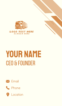 Orange Cargo Trucking Business Card Design