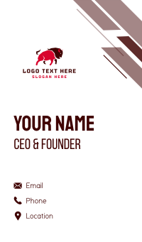 Red Angry Bison Business Card Design