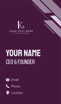 Luxury Fashion Letter K Business Card Design