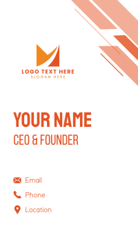 Orange Startup Letter M Business Card Design