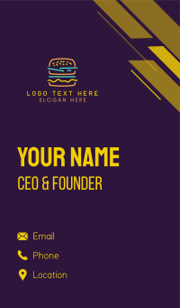 Neon Hamburger Snack Business Card Design