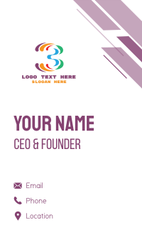 Colorful Number 3 Business Card Design