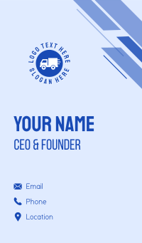 Blue Truck Circle Business Card Design