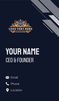 Fiery Basketball Sports Flame Business Card Design