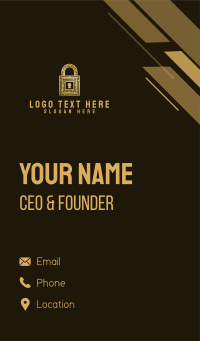 Gold Maze Padlock Business Card Design