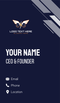 Barbell Energy Wings Business Card Design