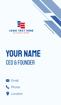 Patriotic Flag Letter E Business Card Design