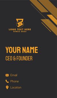 Golden Kettlebell Fitness Letter S Business Card Design