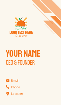 Tropical Orange Sunset Business Card Design