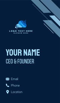 Digital Cloud Pixel Business Card Design