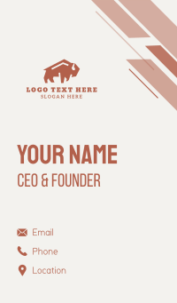 Bison Bullfighting Animal Business Card Design