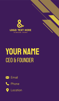 Yellow Ampersand Symbol Business Card Design