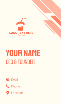 Orange Drinking Cup Business Card Design