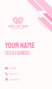 Heart Monoline Letter H Business Card Design