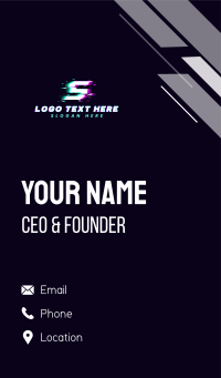 Game Glitch Letter S Business Card Design