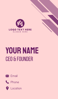 Purple Feminine Letter A Business Card Design