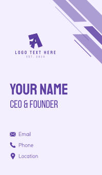 Violet Letter A Business Card Design