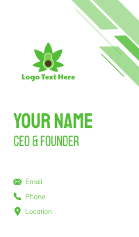 Green Avocado Cannabis Business Card Design