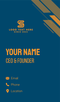 Modern Orange Letter S Business Card Design