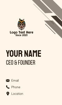 Colorful Aztec Warrior Face Business Card Design