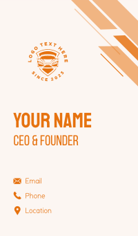 Orange Car Shield Business Card Design