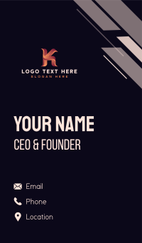 Startup Business Letter K Business Card Design