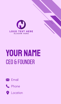 Purple Letter H Business Card Design