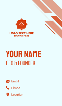 Orange House Arrow Business Card Design