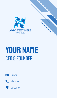 Blue Wind Energy Turbine Business Card Design