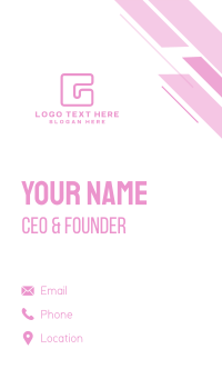 Pink Square G Business Card Design