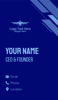 Blue Aviation Airplane Business Card Design