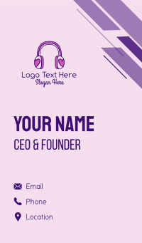 Feminine Gaming Headphones  Business Card Design