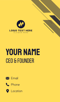 Yellow Electric Letter N Business Card Design