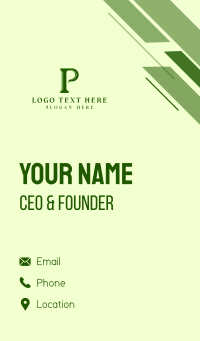 Green Company Letter P Business Card Design