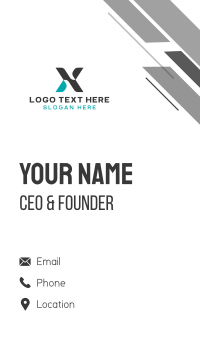Tech Startup Letter X  Business Card Design
