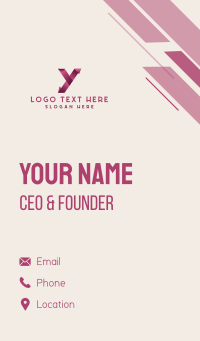 Modern Agency Letter Y Business Card Design