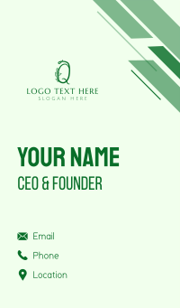 Natural Elegant Letter Q  Business Card Design