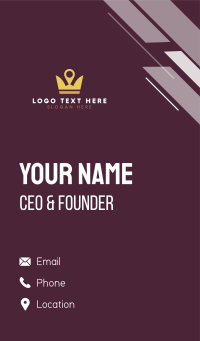 Location King Crown Business Card Design