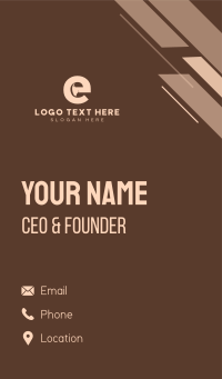 Brown Ram Head Letter E Business Card Design