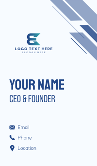 Business Professional Company Letter E Business Card Design