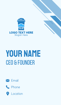 Blue Cloud Drinking Cup Business Card Design