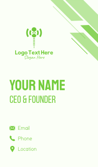 Green Helicopter Wifi  Business Card Design