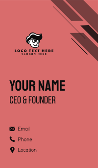 Geek Boy Character Business Card Design