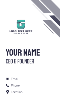 Geometric Teal G Business Card Design