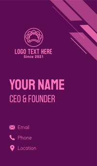 Pink Tambourine Outline Business Card Design