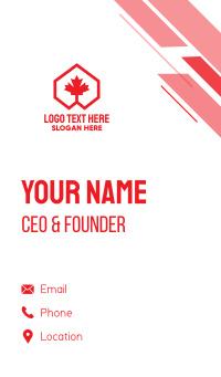 Red Canadian Maple Geometric Business Card Design