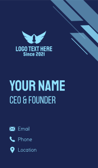 Blue Rocket Wings Business Card Design