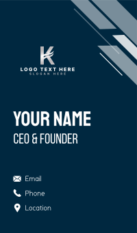 Wave Swoosh Letter K Business Card Design