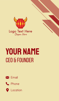 Chinese Ox Horn Lantern Business Card Design